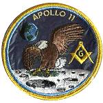 Lion Brothers 3 and a half inch Apollo 11 Masonic patch