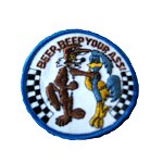 Beep beep your ass 3 inch blue border patch